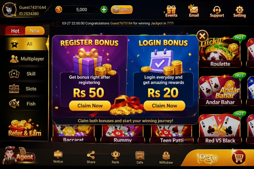 register and login screenshot